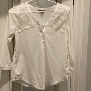 American Eagle Outfitters white lace blouse